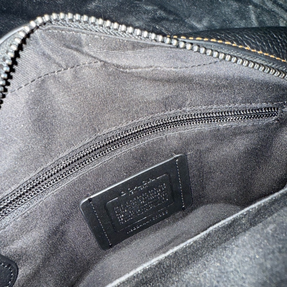 Coach Black and Brown Leather Messenger Bag - Picture 4 of 4